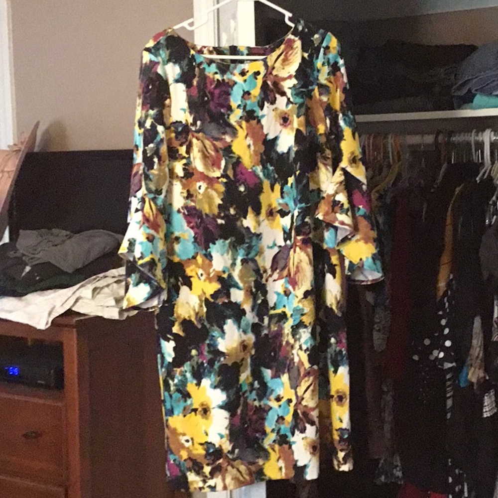 Multicolored floral print dress